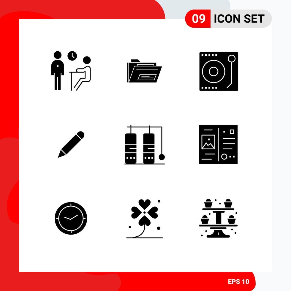 pacote de ícones vetoriais de estoque de 9 sinais e símbolos de linha para escola de mergulho jogador de estudo rar elementos de design de vetores editáveis