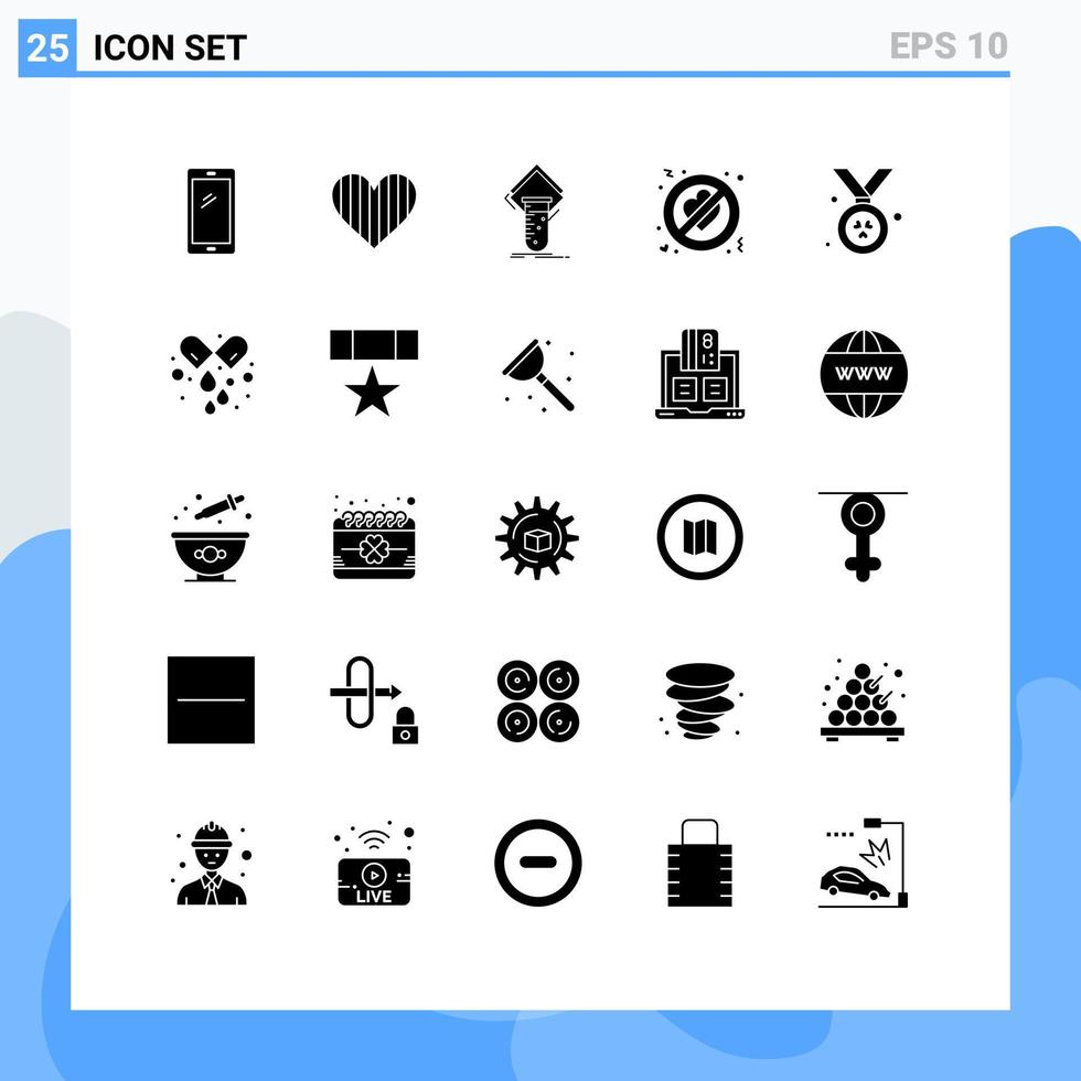 conjunto de 25 sinais de símbolos de ícones modernos da interface do usuário para romance, adultério, testes favoritos, estudo de elementos de design de vetores editáveis