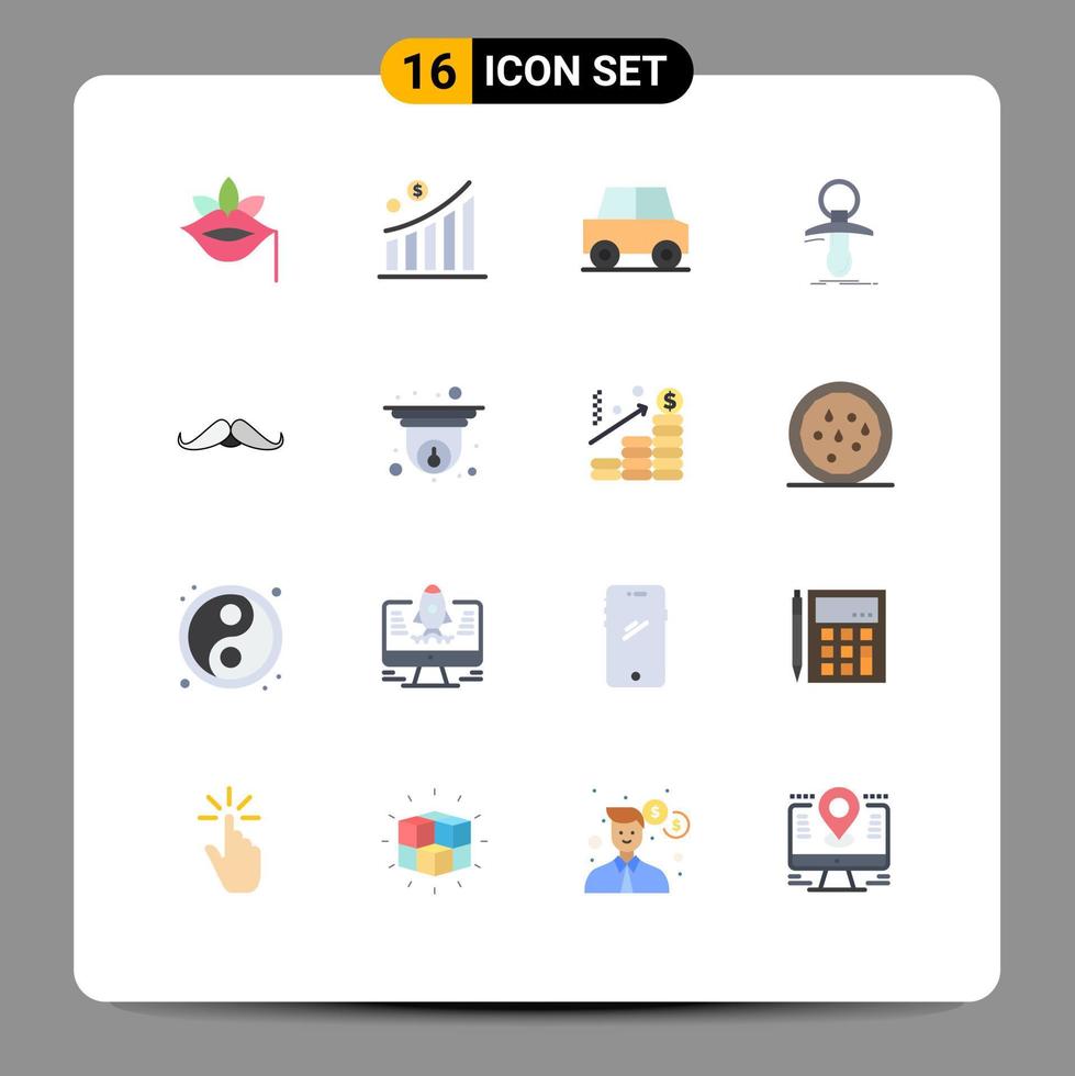 pacote de interface do usuário de 16 cores planas básicas de veículos fictícios estatísticos noob newbie pacote editável de elementos de design de vetores criativos