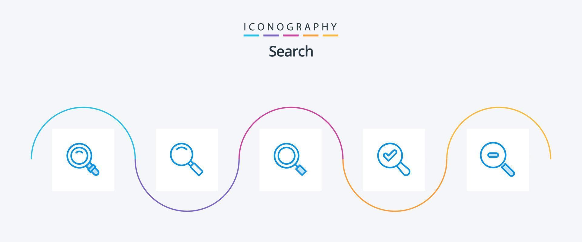 Pesquise o pacote de ícones azul 5, incluindo zoom. procurar. em geral. visualizar. encontrar vetor