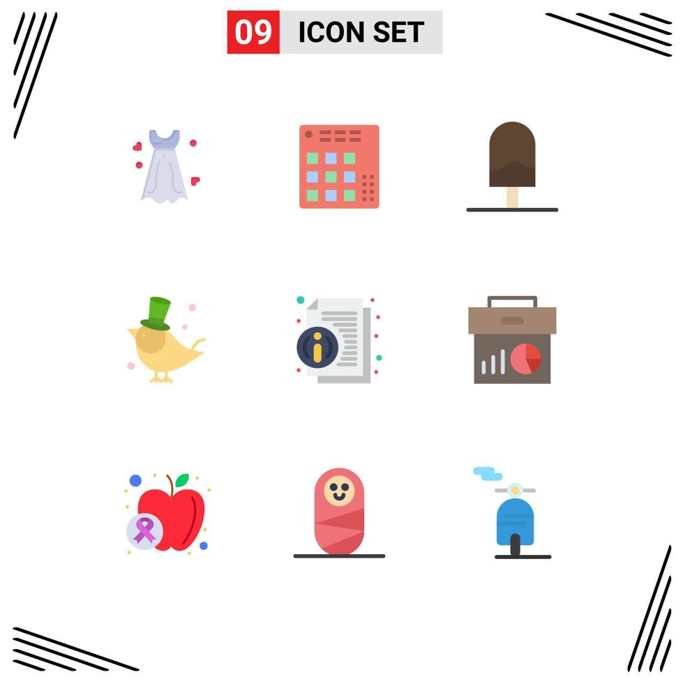 9 ícones criativos, sinais modernos e símbolos de elementos de design de vetores editáveis de cozinha para animais de estimação