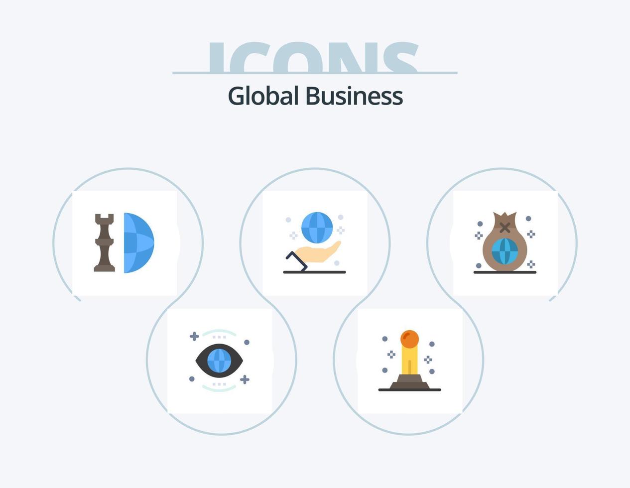 design de ícones do pacote de ícones planos de negócios globais 5. internacional. globo. xadrez. global. plano vetor