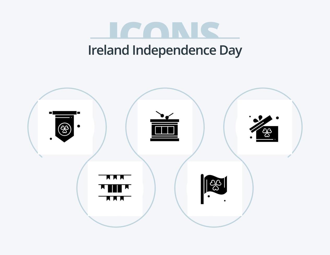 pacote de ícones de glifo do dia da independência da irlanda 5 design de ícones. . Irlanda. Irlanda. caixa. parada vetor
