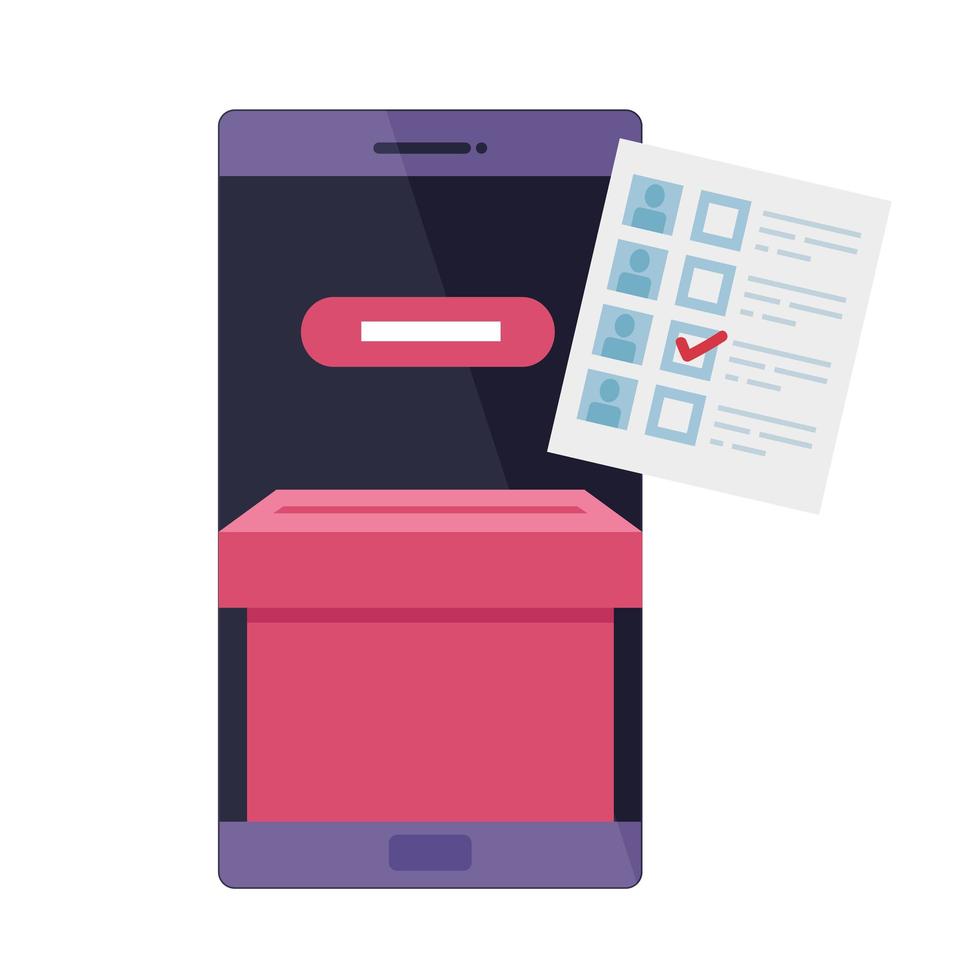 smartphone para votar ícone isolado online vetor