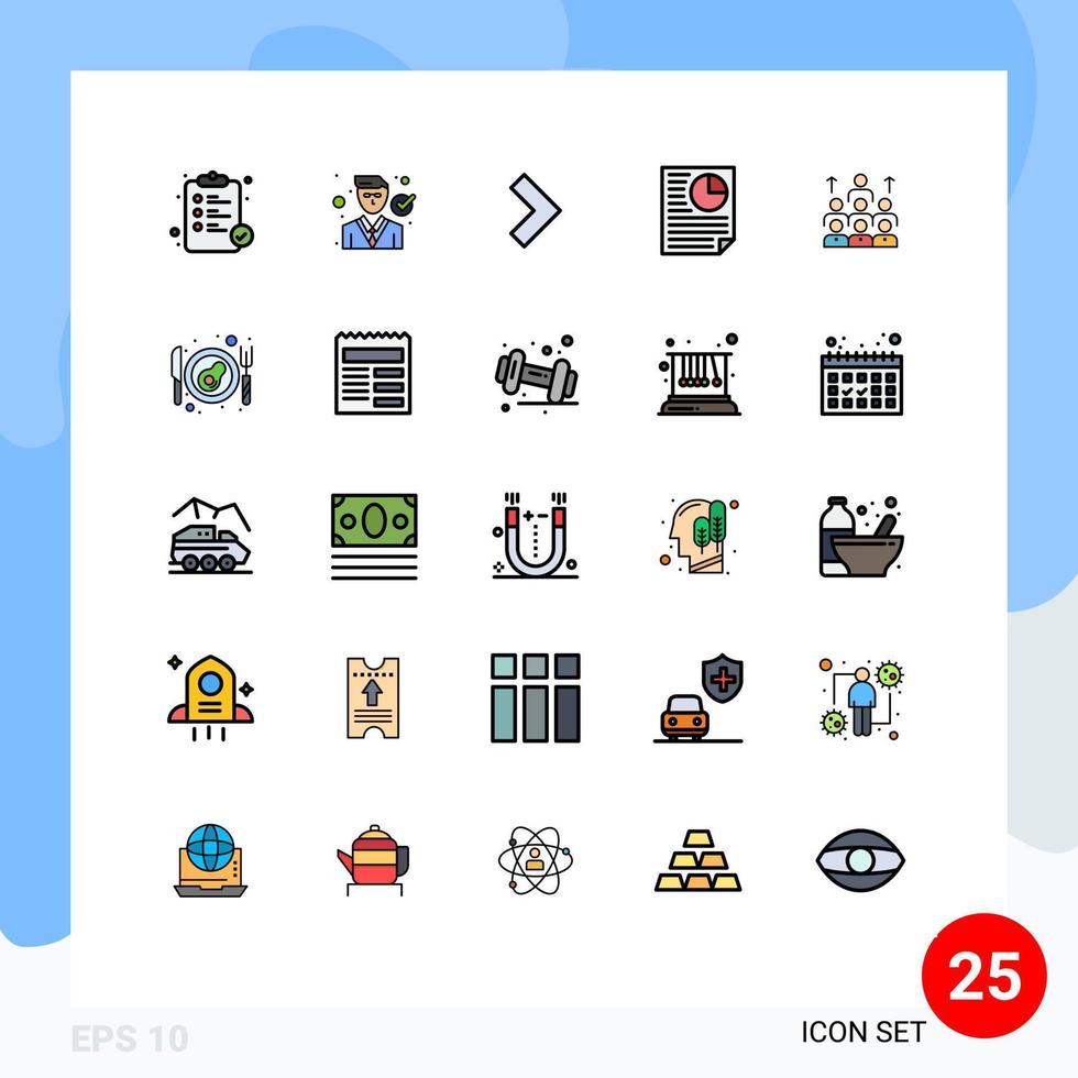 pacote de ícones vetoriais de estoque de sinais e símbolos de 25 linhas para dados de página de advogado de relatório de negócios elementos de design vetorial editáveis vetor