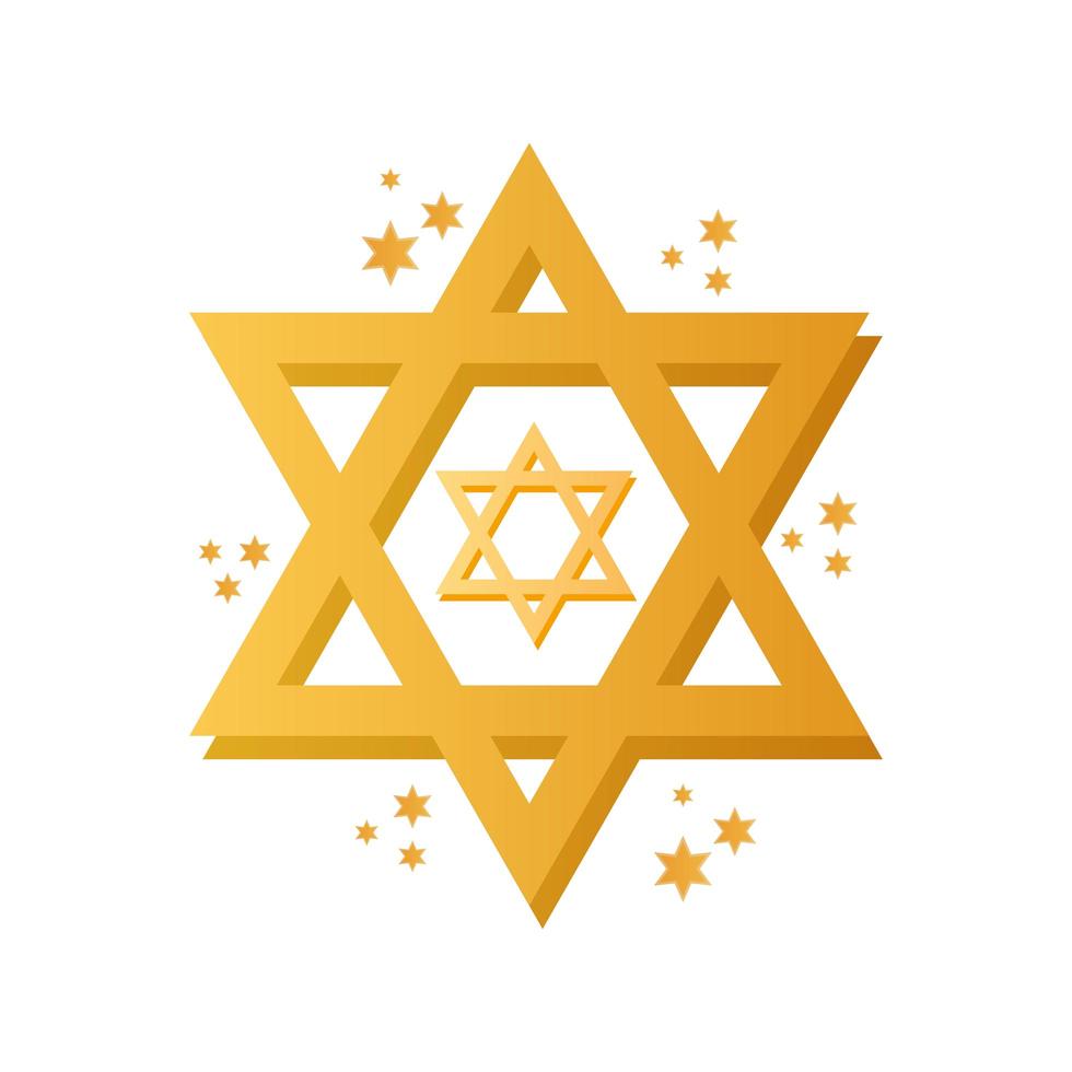 ícone de celebração de estrela judaica hanukkah vetor