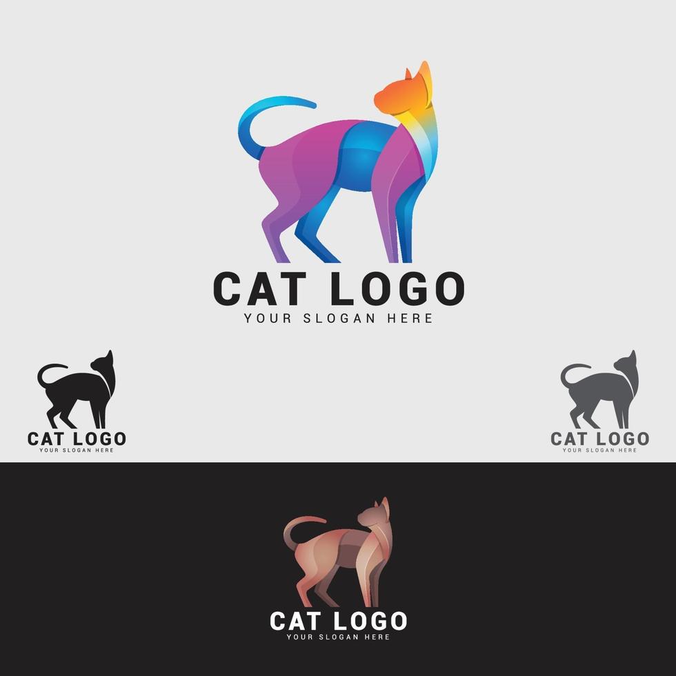 modelo de design de logotipo de gato vetor