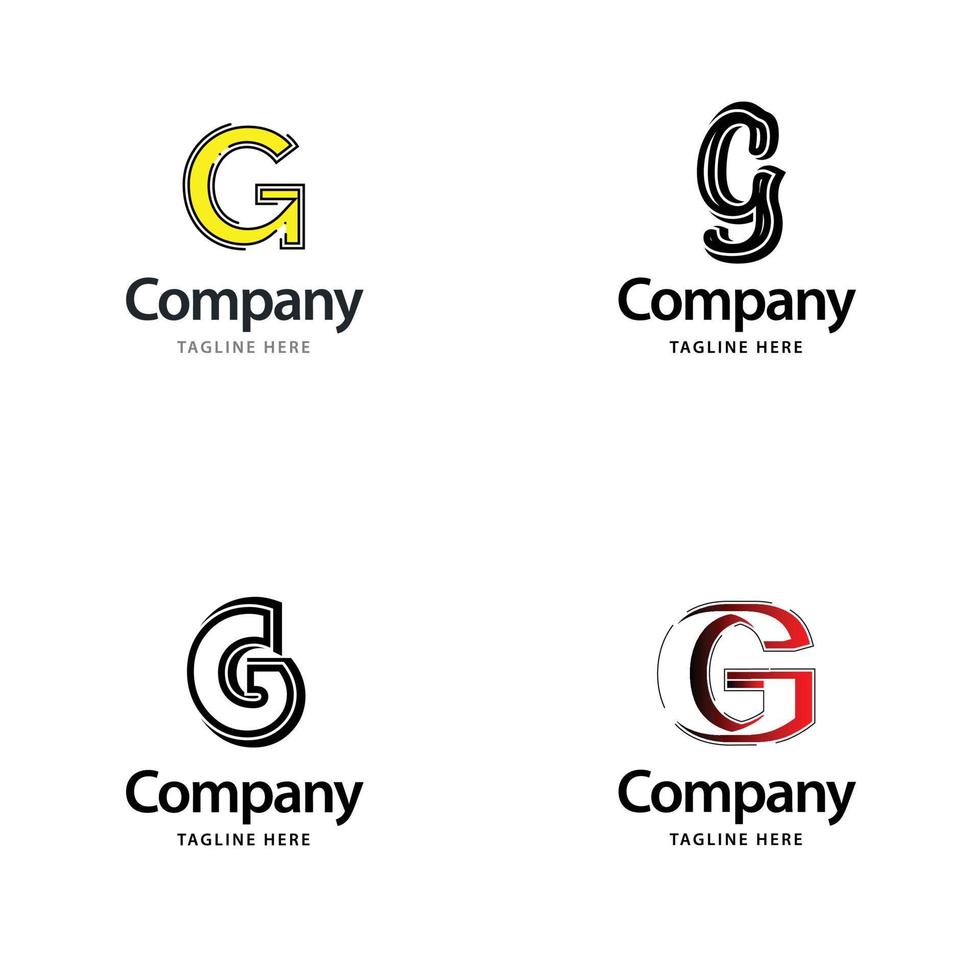 letra g design de pacote de logotipo grande design criativo de logotipos modernos para o seu negócio vetor