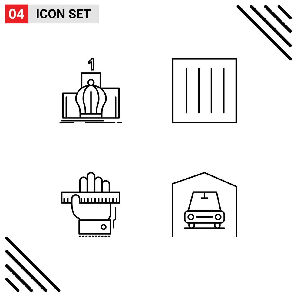 grupo de símbolos de ícone universal de 4 cores planas de linhas preenchidas modernas da monarquia da lavanderia da coroa roupas editáveis à mão elementos de design vetorial vetor