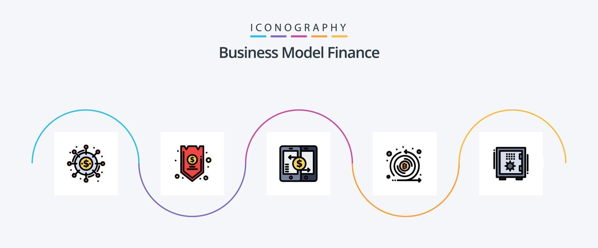 linha de finanças cheia de pacote de ícones de 5 planos, incluindo criptomoeda. moeda. fundos. Smartphone. pagamentos vetor