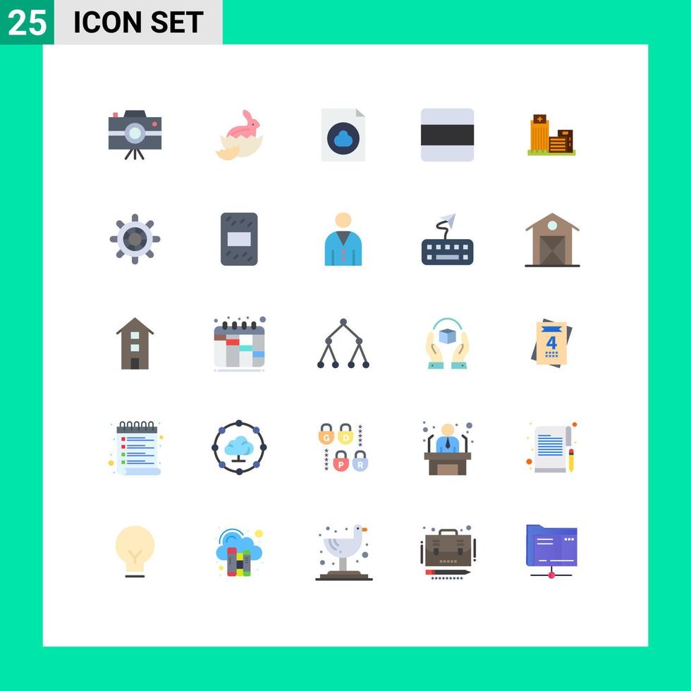 25 ícones criativos sinais e símbolos modernos de elementos de design de vetores editáveis de layout vertical de nuvem de construção real