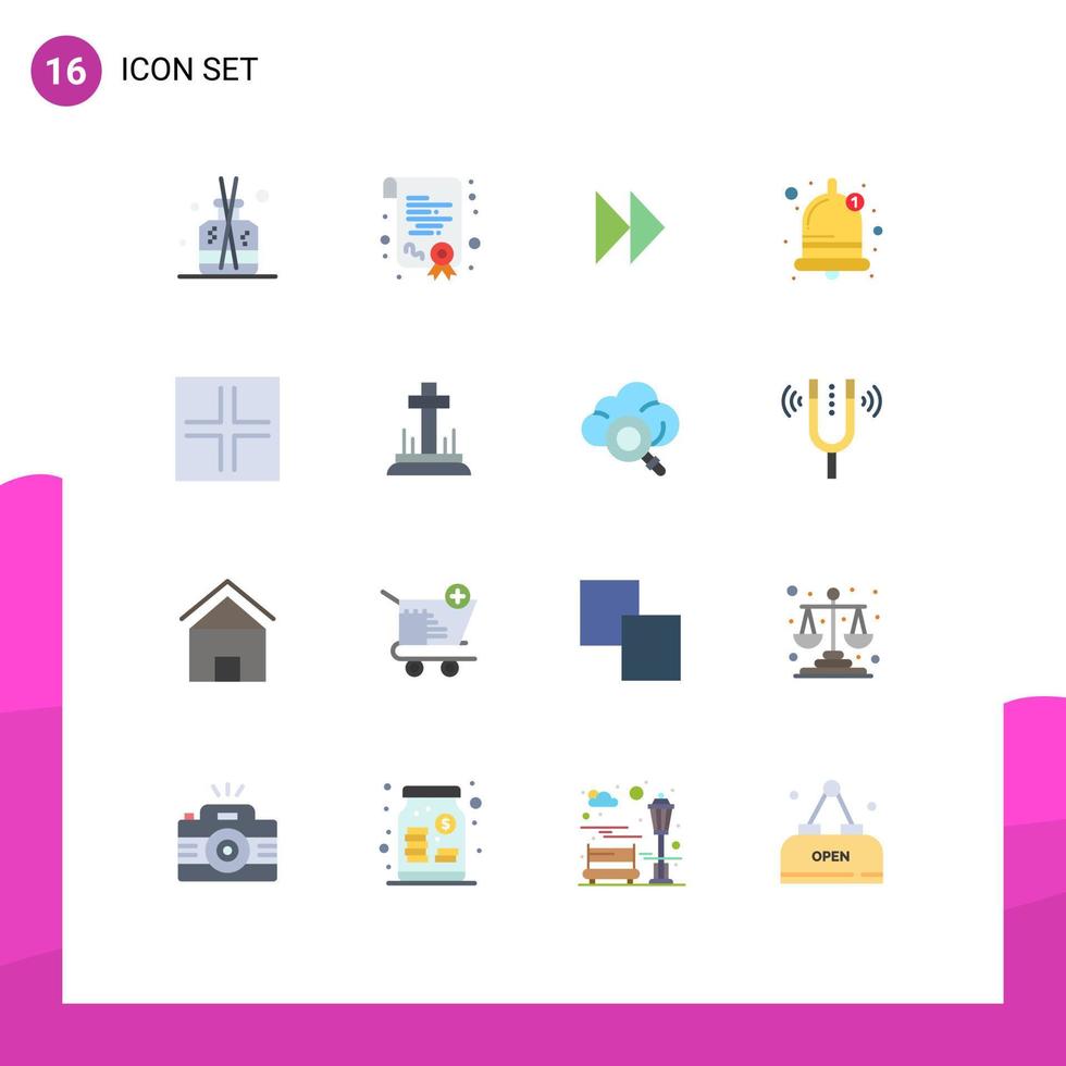 16 ícones criativos sinais modernos e símbolos de símbolos de celebração setas para a frente sino pacote editável de elementos de design de vetores criativos