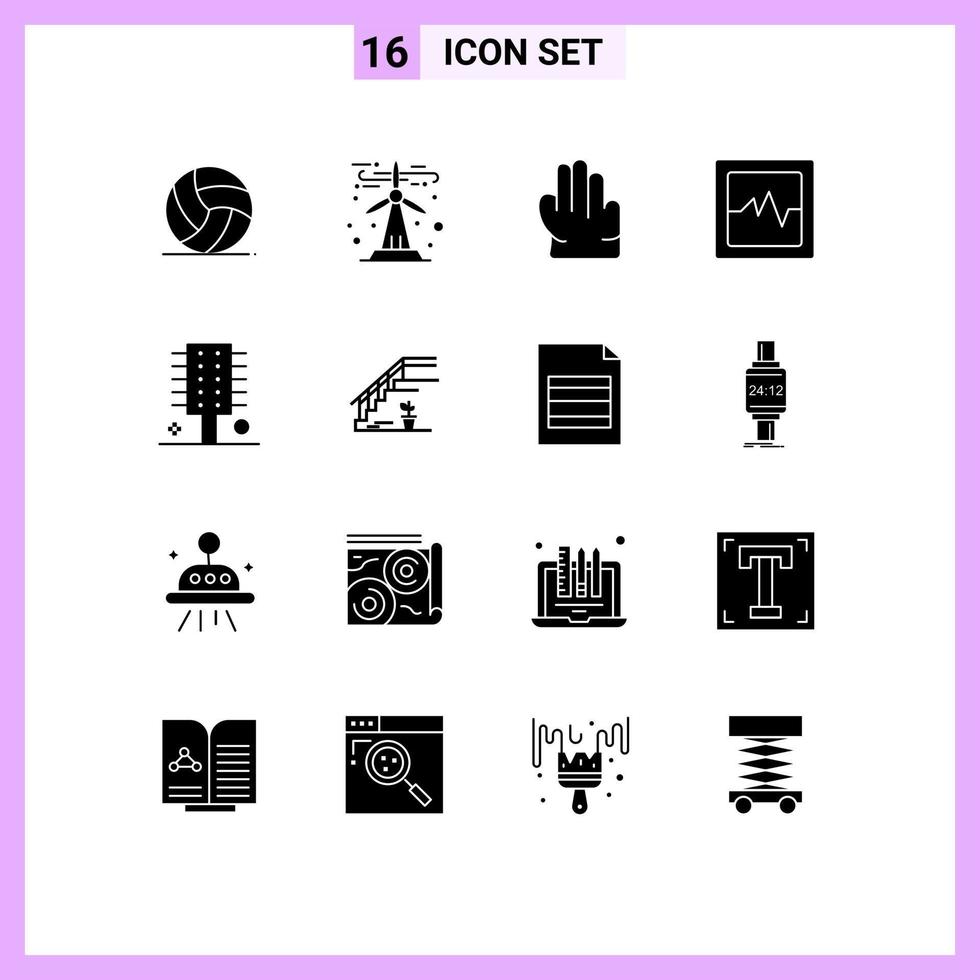 conjunto de 16 símbolos de ícones de interface do usuário modernos sinais para escadas penteado pegar cosméticos beleza elementos de design de vetores editáveis