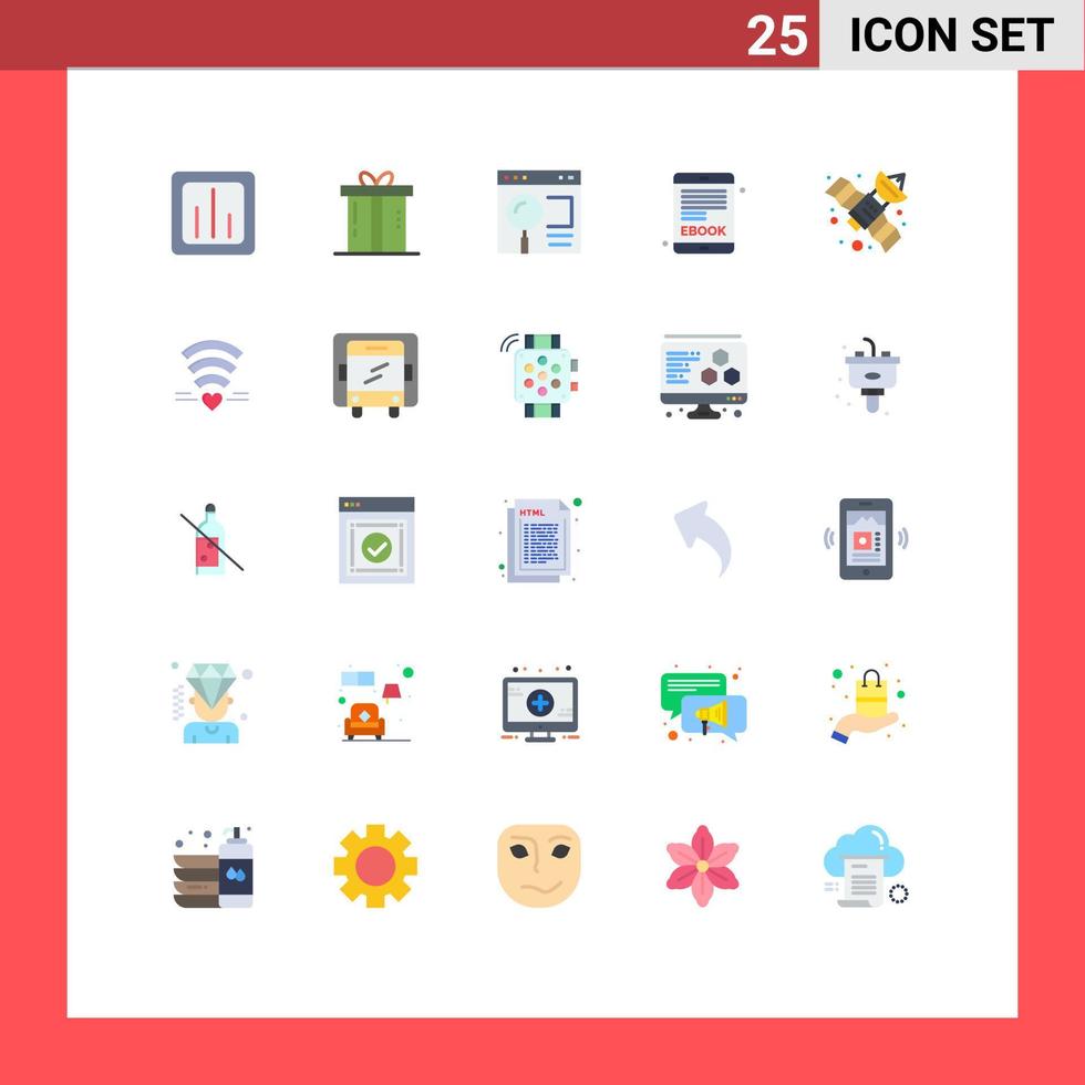 grupo de 25 cores planas modernas definidas para livro de internet ebook presente página da web elementos de design de vetores editáveis