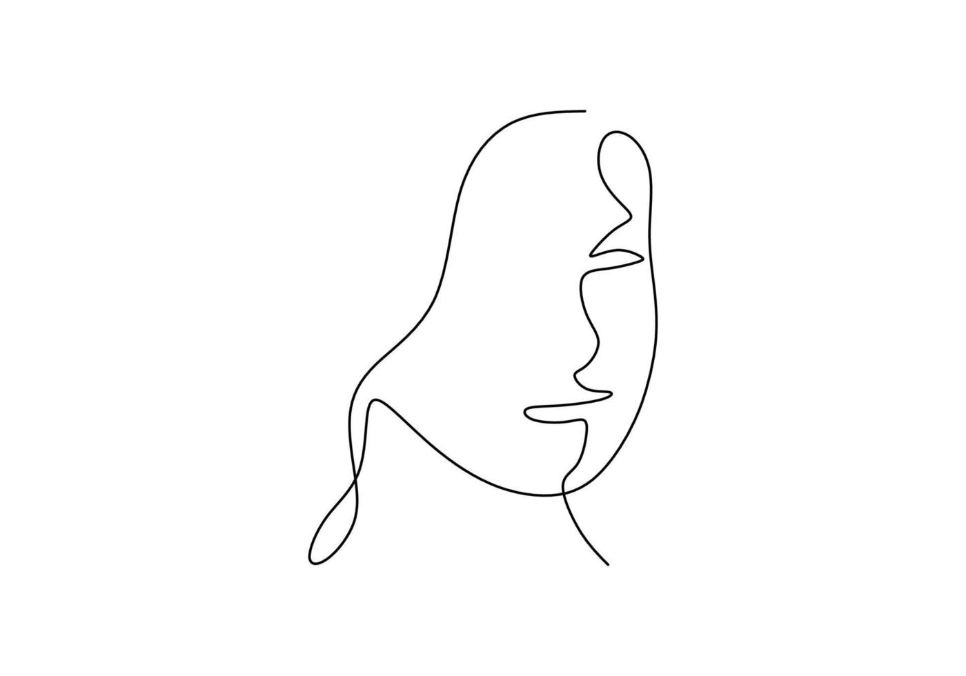 desenho de linha contínua rosto abstrato. vetor de minimalismo isolado no fundo branco.