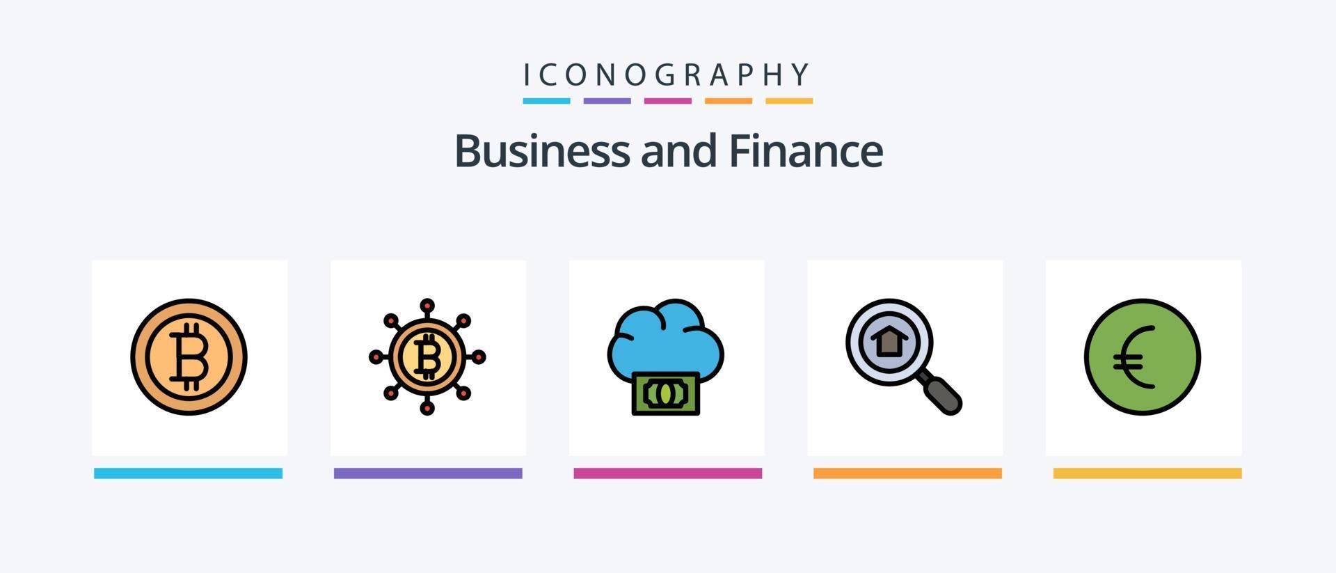 linha de finanças cheia de 5 ícones incluindo . bandeira. janela. caixa. design de ícones criativos vetor