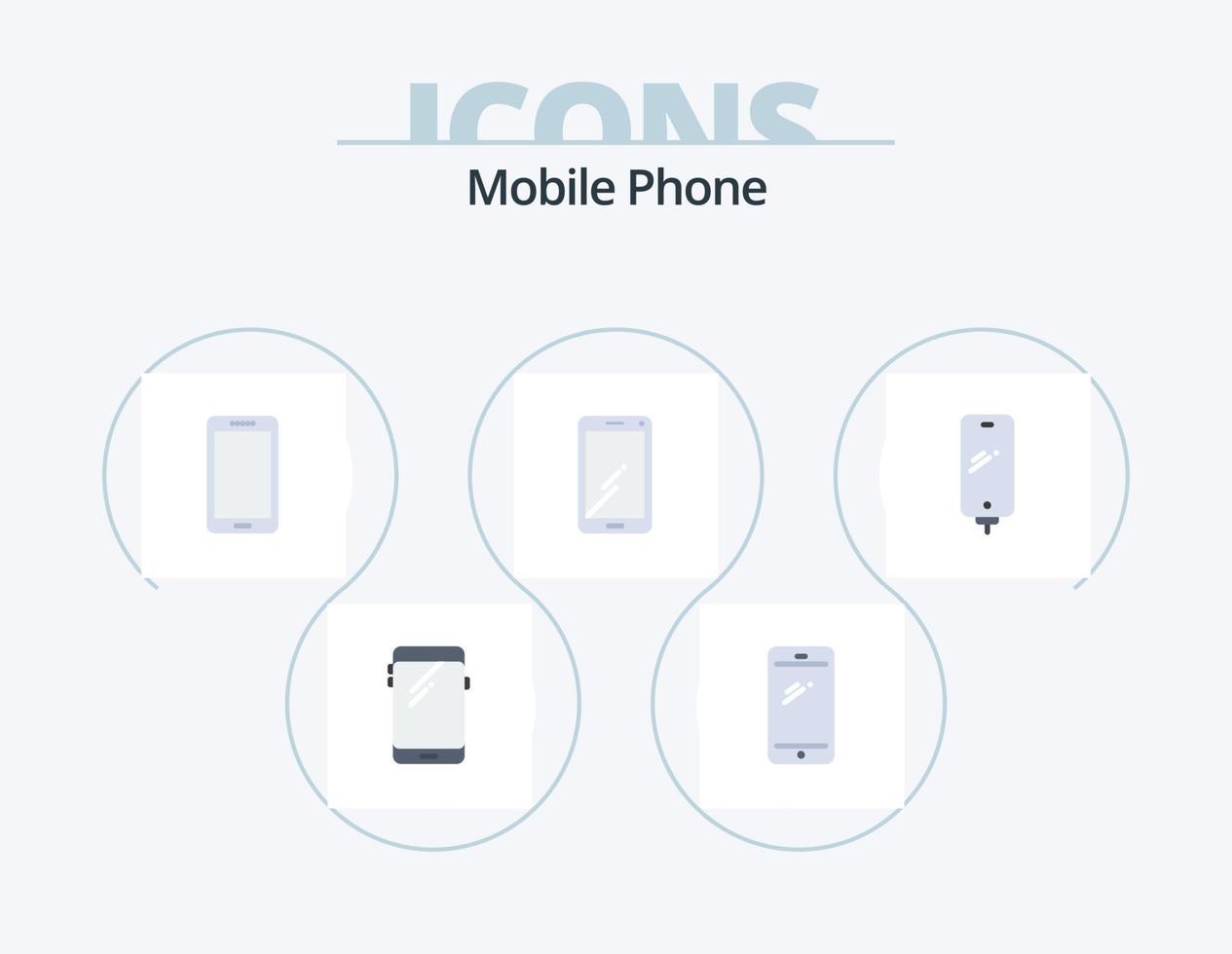 design de ícones do pacote de ícones planos do telefone móvel 5. . . android. bateria. móvel vetor