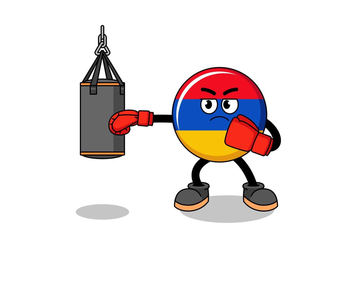 ilustração do boxeador da bandeira da Armênia vetor