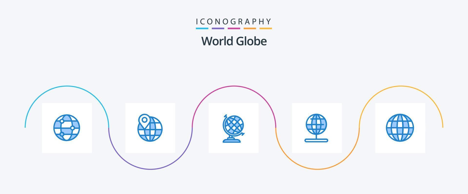 pacote de ícones do globo azul 5, incluindo . mundo. globo. globo. mundo vetor