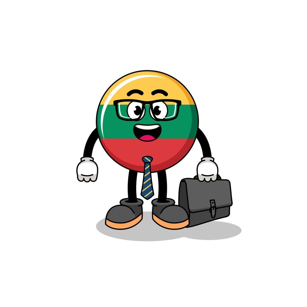 mascote da bandeira da lituânia como empresário vetor