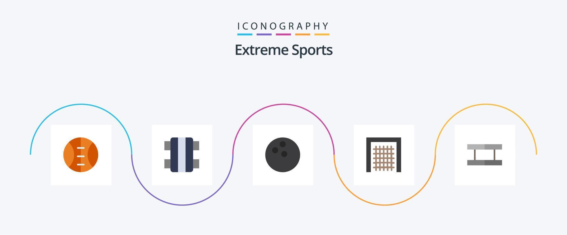 pacote de ícones do esporte plano 5, incluindo . tênis. esporte. esporte. esporte vetor