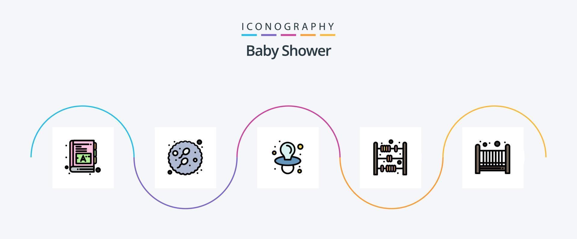 linha de chá de bebê cheia de 5 ícones planos, incluindo . ruim. bebê. bebê. bebê vetor
