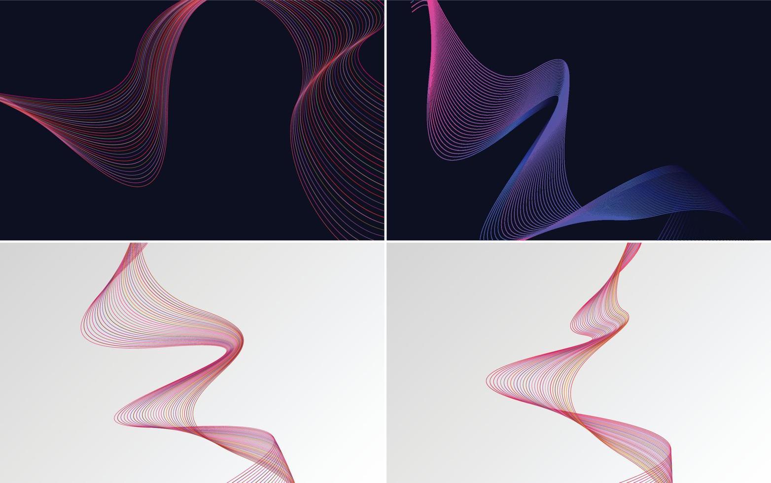 fundos vetoriais abstratos de curva de onda moderna para uma aparência elegante e moderna vetor