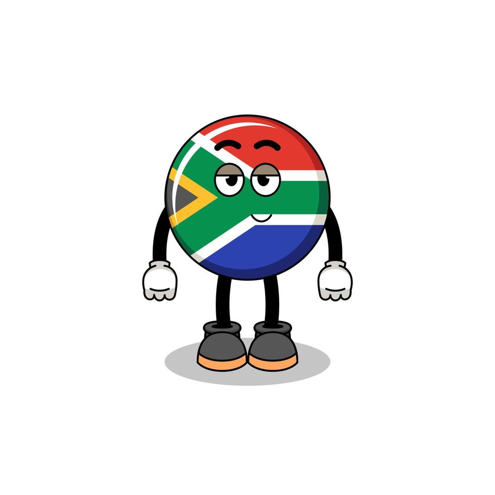 casal de desenhos animados de bandeira da áfrica do sul com pose tímida vetor