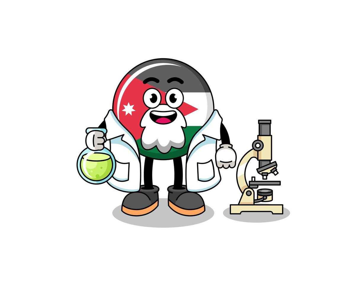 mascote da bandeira da Jordânia como cientista vetor