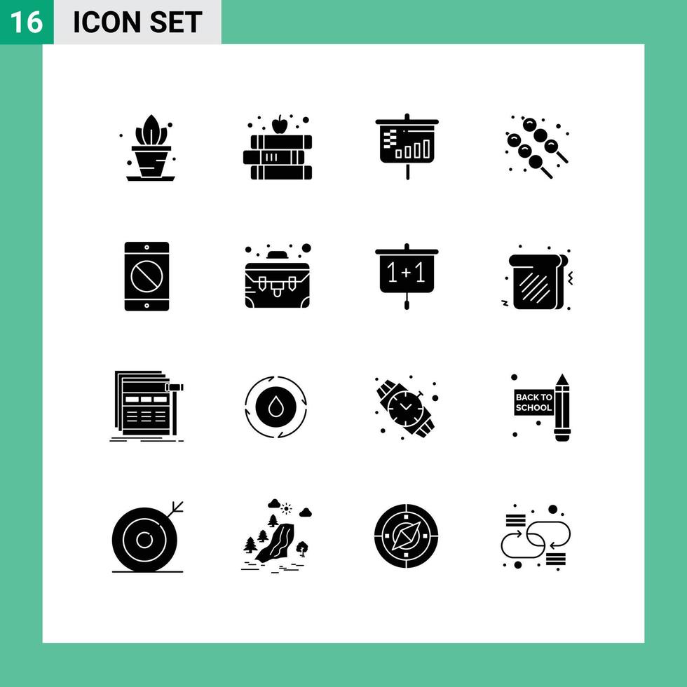 16 ícones criativos sinais e símbolos modernos de dispositivos móveis projetor dispositivo verão elementos de design vetoriais editáveis vetor