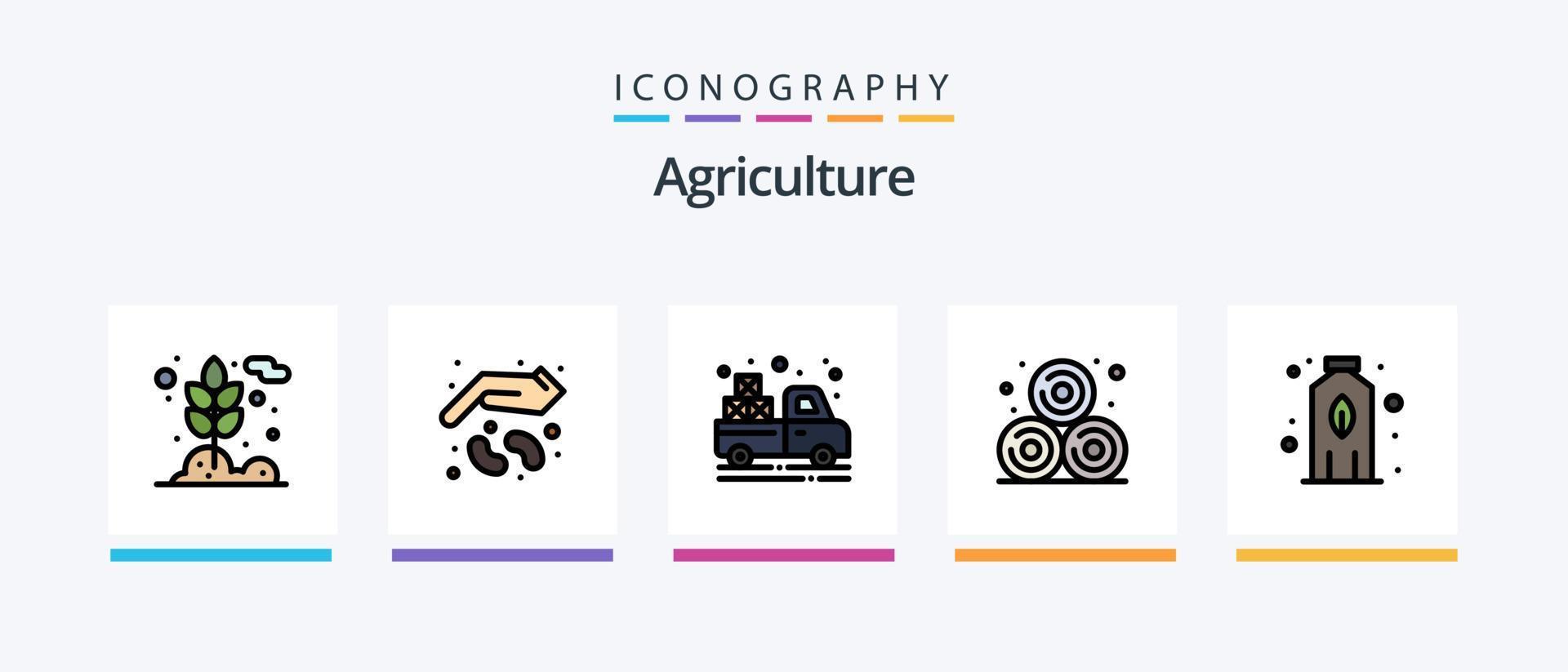linha de agricultura cheia de 5 ícones, incluindo agricultura. comida. abelha. fazenda. agricultura. design de ícones criativos vetor