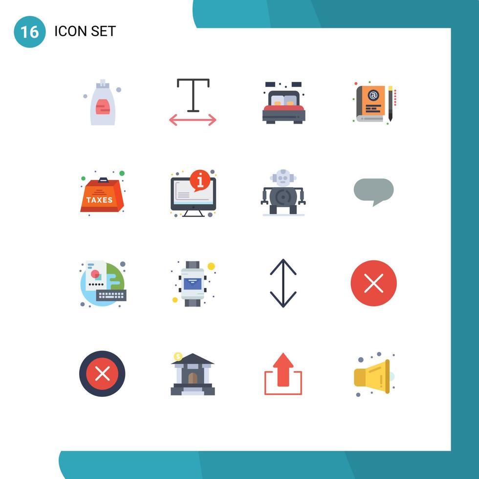 conjunto de 16 sinais de símbolos de ícones de interface do usuário modernos para deveres sala de aprendizagem educação e pacote editável de elementos de design de vetores criativos