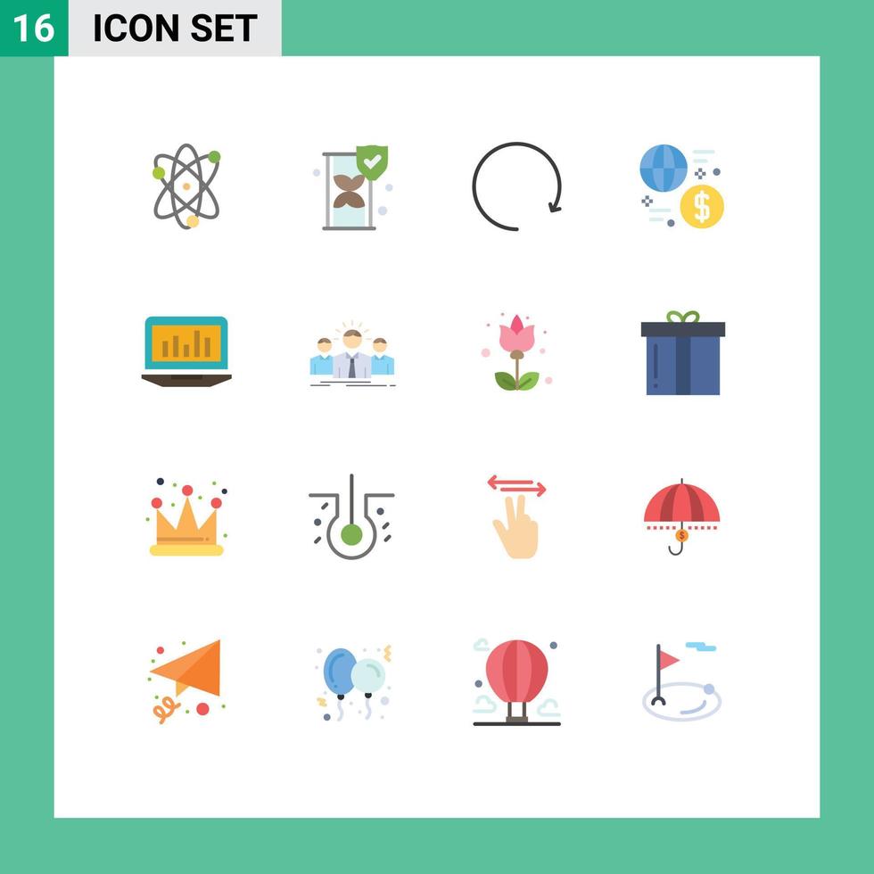 16 ícones criativos sinais modernos e símbolos do gráfico transação seta troca de dinheiro pacote editável de elementos de design de vetores criativos
