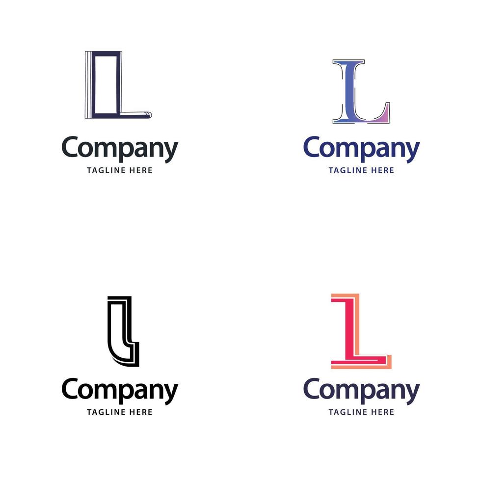 letra l design de pacote de logotipo grande design criativo de logotipos modernos para o seu negócio vetor