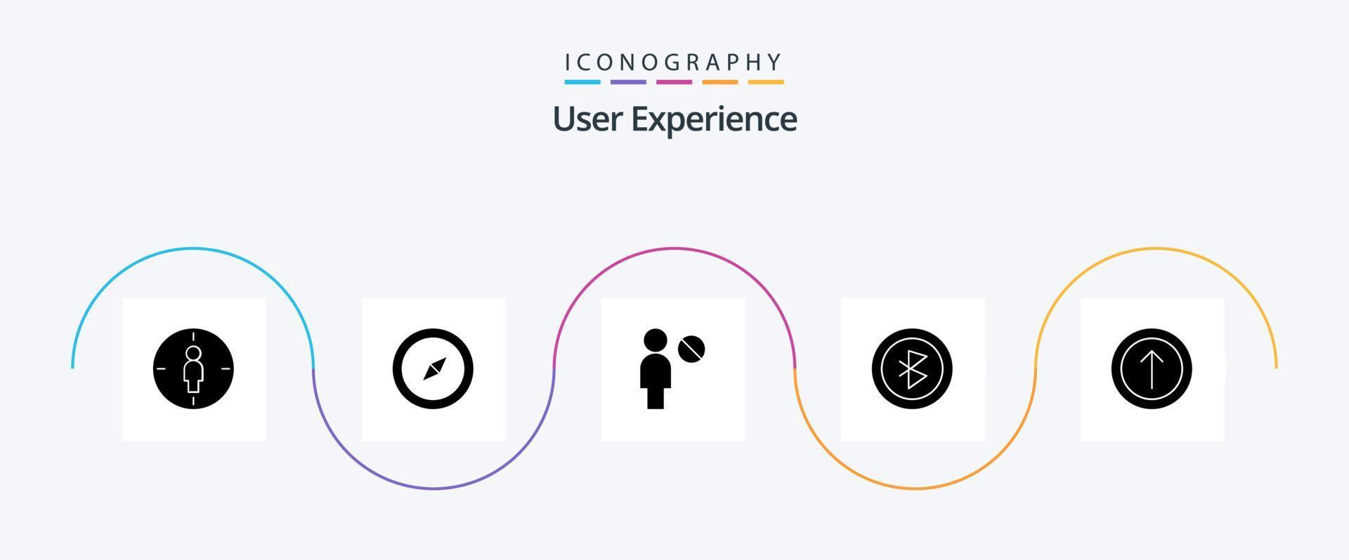 experiência do usuário glifo 5 pacote de ícones incluindo sinal. Bluetooth . navegação. perfil vetor