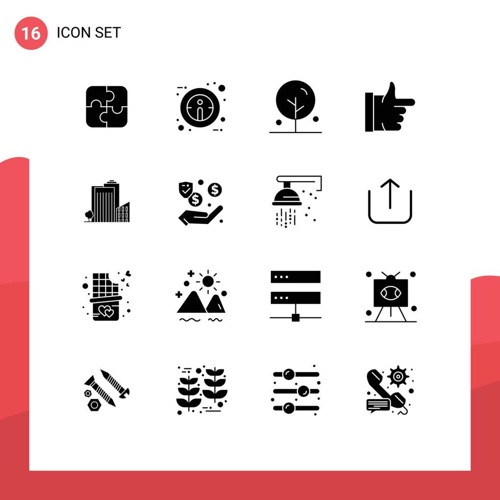 pacote de ícones vetoriais de estoque de 16 sinais e símbolos de linha para construção de torres de flores como elementos de design de vetores editáveis