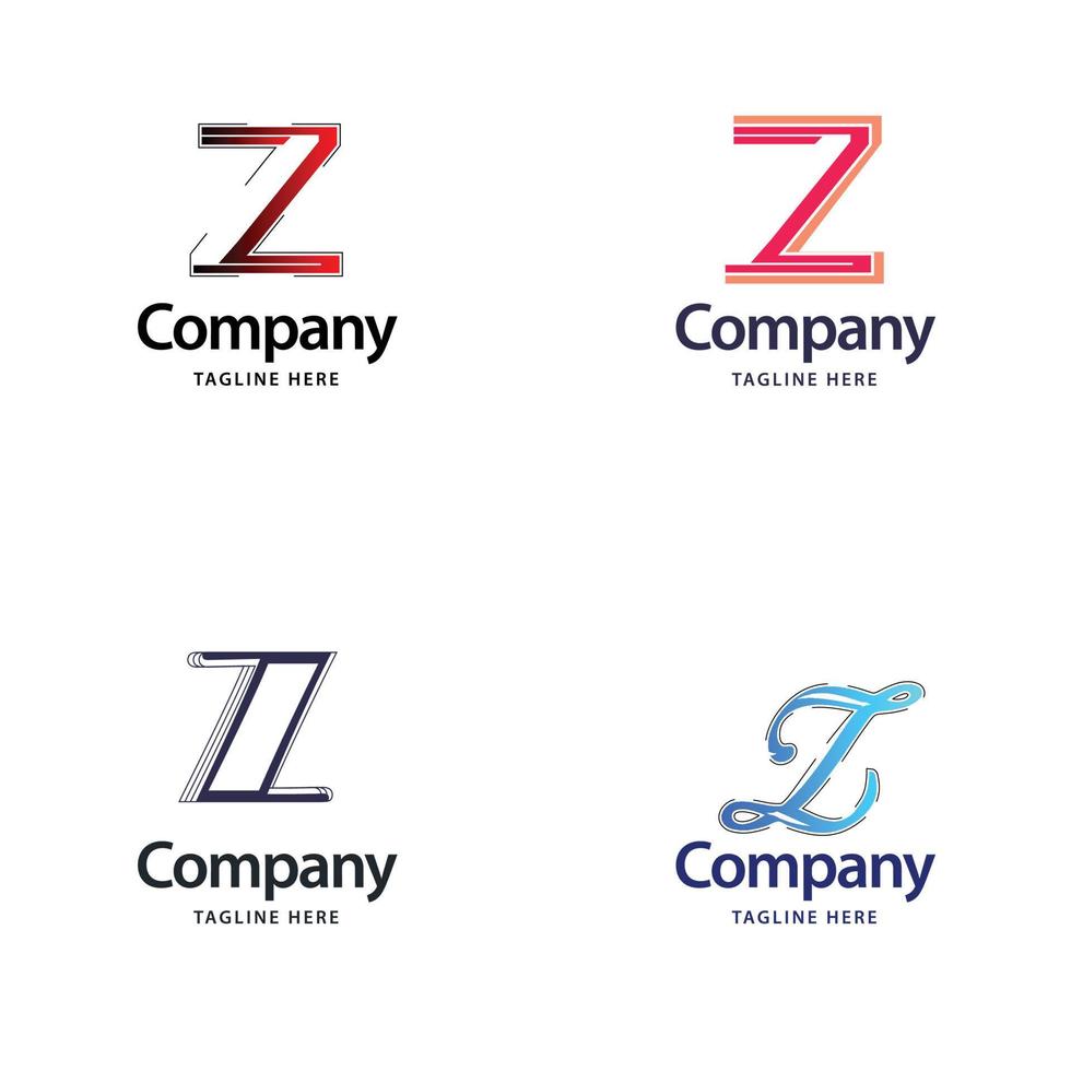 letra z design de pacote de logotipo grande design criativo de logotipos modernos para o seu negócio vetor