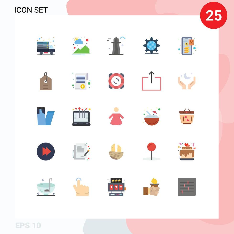 pacote de ícones de vetores de ações de 25 sinais e símbolos de linha para configuração on-line de elementos de design de vetores editáveis do equipamento de servidor do Canadá