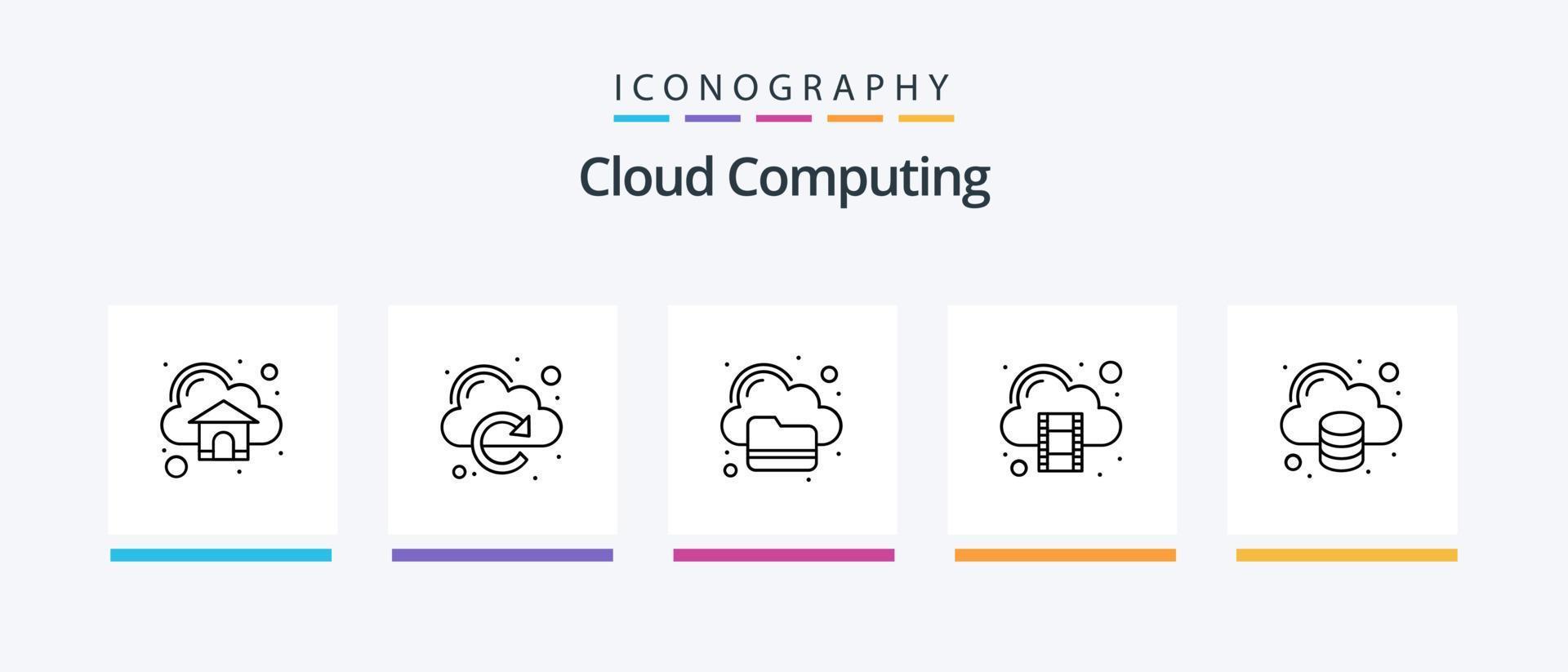 pacote de ícones de linha 5 de computação em nuvem, incluindo correio. envolver. android. mensagem. nuvem. design de ícones criativos vetor