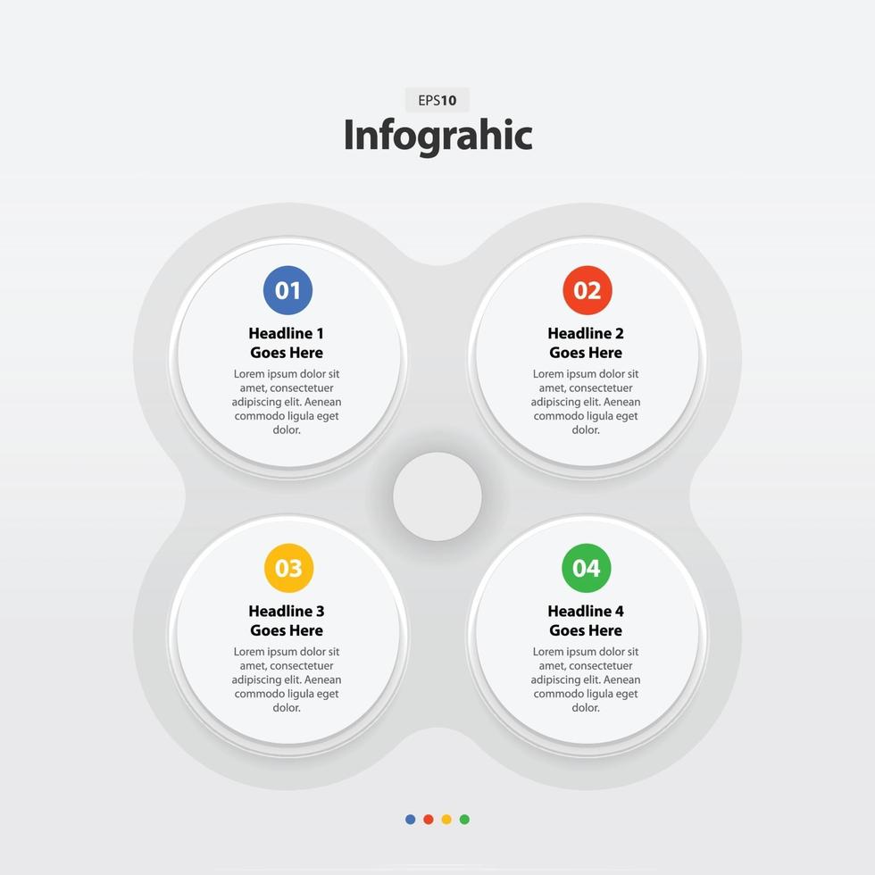 modelo de infográfico de negócios com 4 etapas vetor