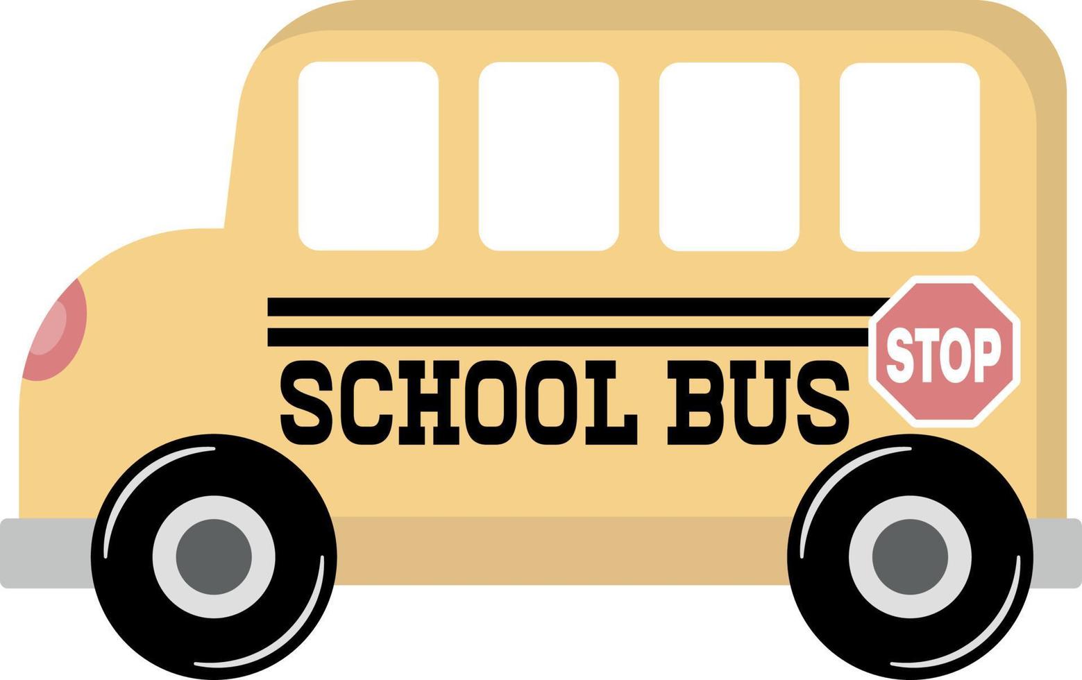 ilustração desenhada à mão de ônibus escolar amarelo isolada no fundo branco vetor
