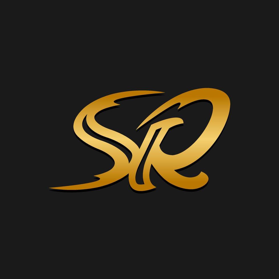 vetor de design de carta de empresa de logotipo sr, design de logotipo de monograma sr.