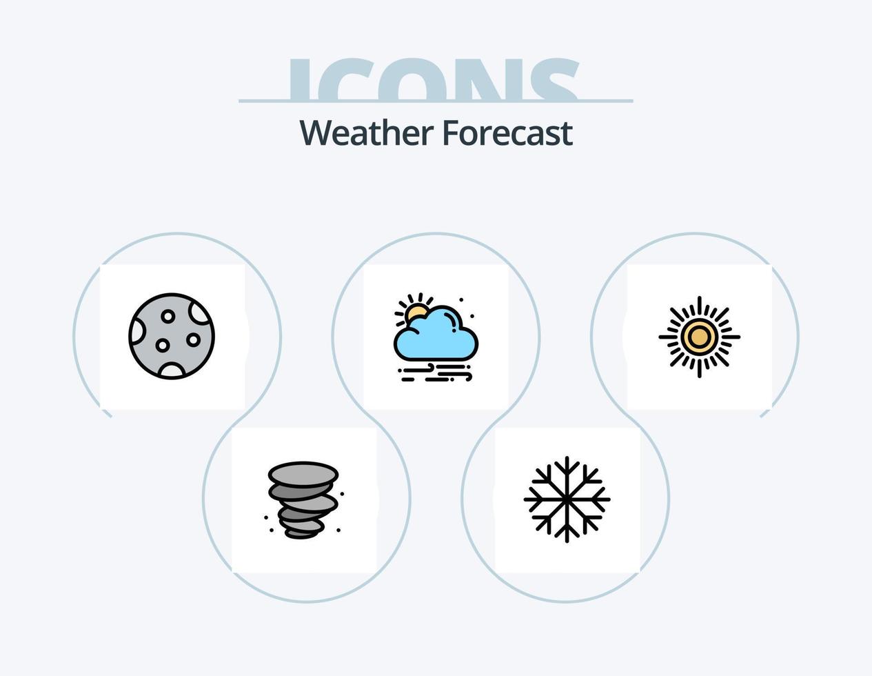 linha do tempo cheia de ícones do pacote 5 design de ícones. . chuva. flocos de neve. clima. Smartphone vetor