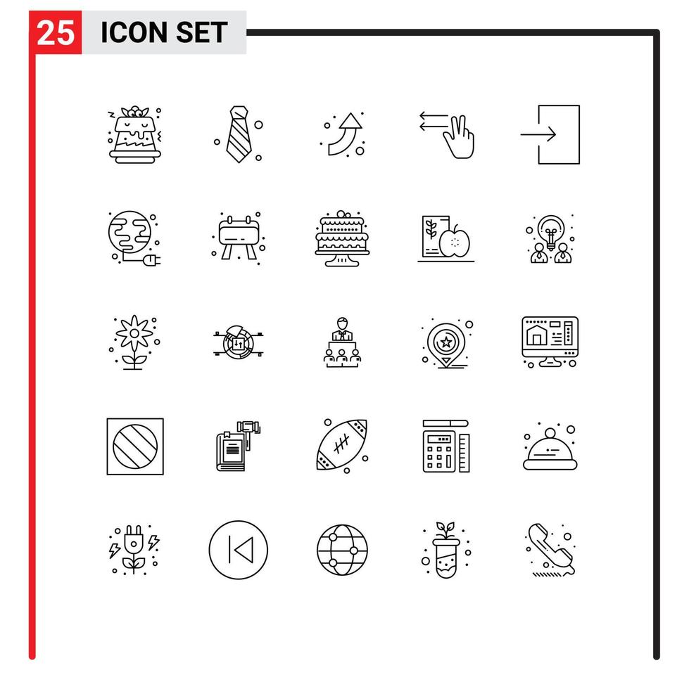 25 ícones criativos, sinais e símbolos modernos de setas de entrada de plugues entram em elementos de design de vetores editáveis à esquerda