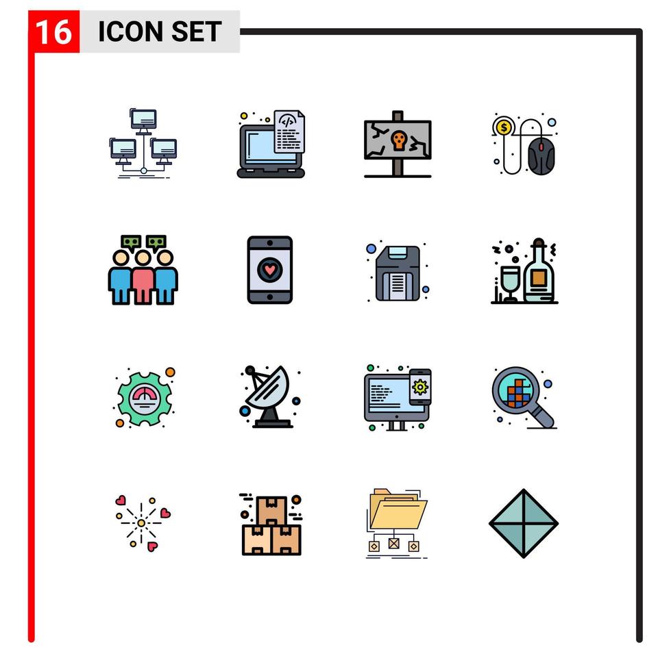 16 ícones criativos sinais e símbolos modernos de elementos de design de vetores criativos editáveis por clique em festa de laptop