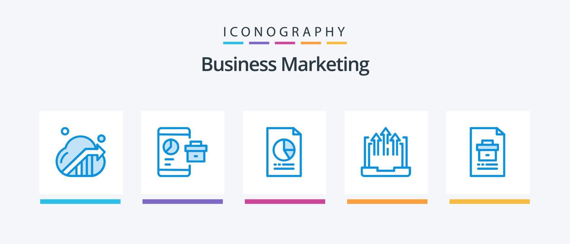 pacote de ícones azul 5 de marketing de negócios, incluindo crescimento. seta. seo. gráfico. economia. design de ícones criativos vetor