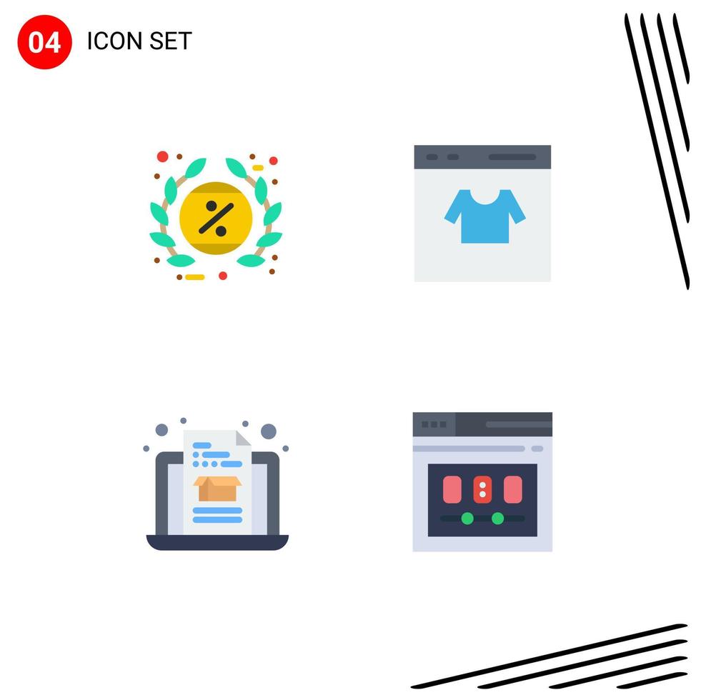 pacote de ícones vetoriais de estoque de 4 sinais e símbolos de linha para etiqueta de compras, caixa de crédito, elementos de design vetorial editáveis vetor