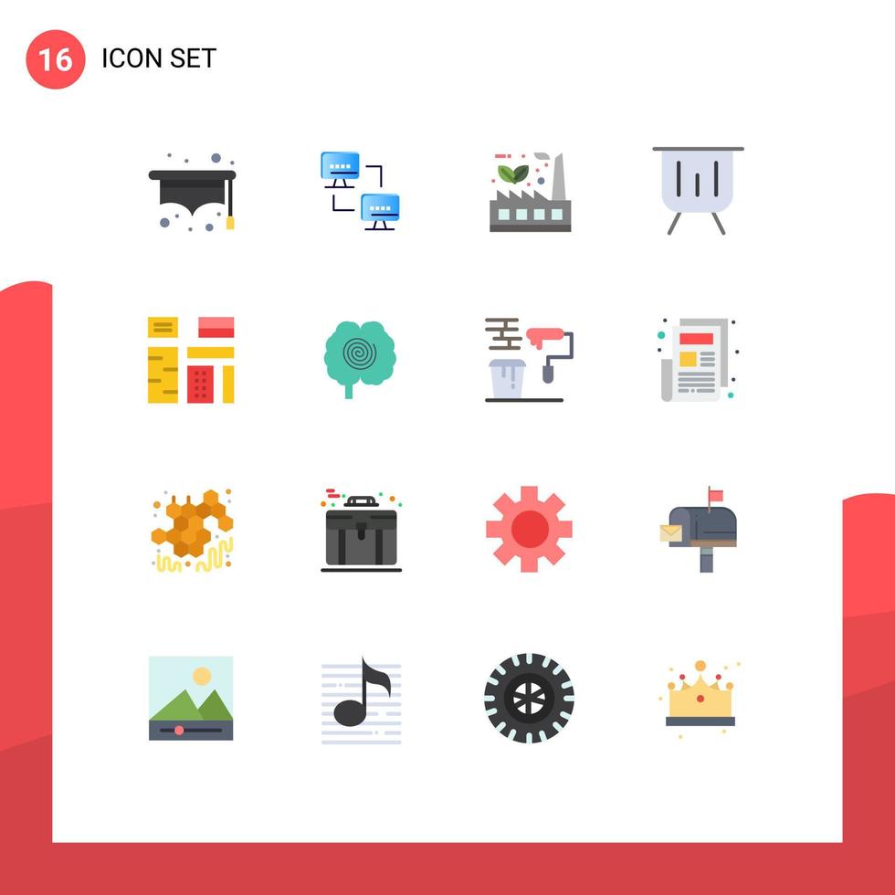 pacote de interface do usuário de 16 cores planas básicas de desempenho de publicidade doodle pacote gráfico de negócios editável de elementos de design de vetores criativos