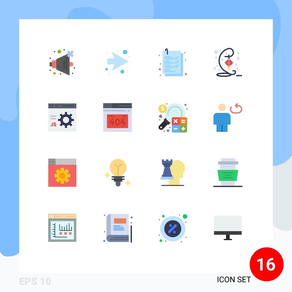 Conjunto de 16 cores planas universais para programação de aplicativos móveis e da Web desenvolve codificação de lista hari raya pacote editável de elementos de design de vetores criativos