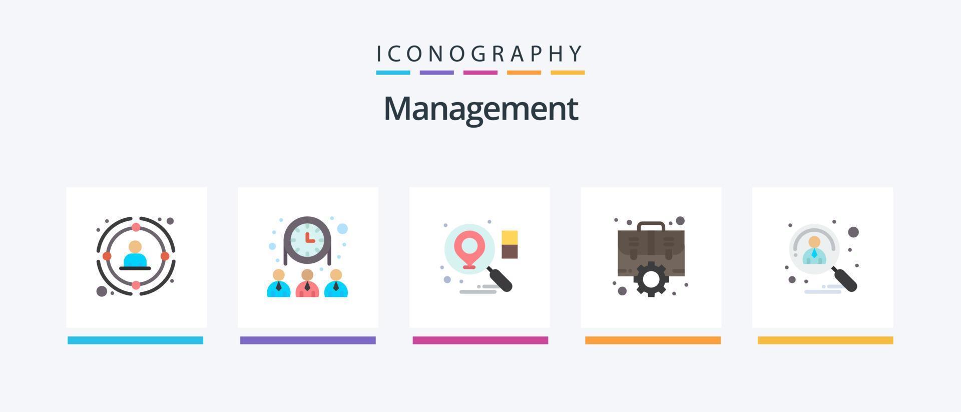 pacote de ícones plana 5 de gerenciamento, incluindo candidato. contexto. rede. escritório. caso. design de ícones criativos vetor